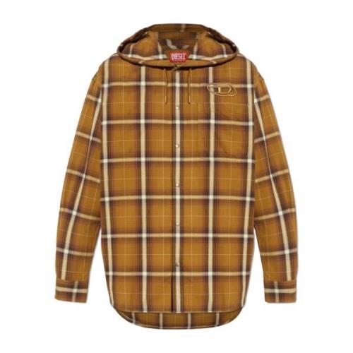 Shirt S-Dewny-Hood-A Diesel , Brown , Heren