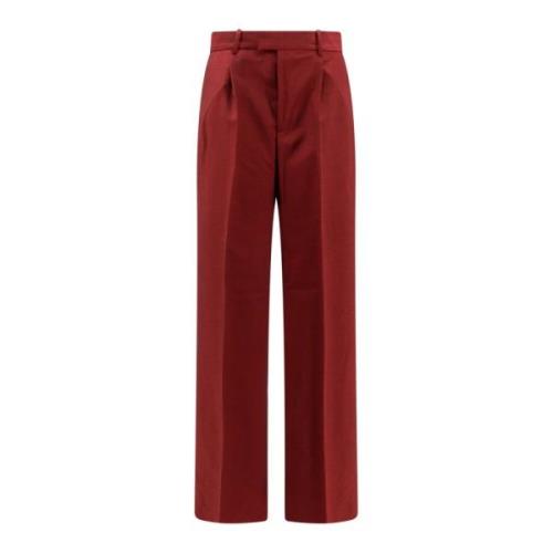 Flared Wol Mohair Broek met Sterren Róhe , Red , Dames