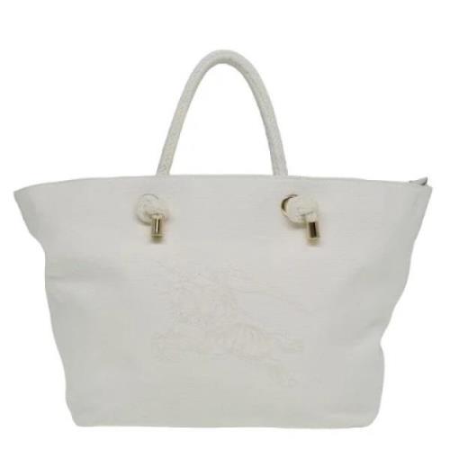 Pre-owned Canvas handbags Burberry Vintage , White , Dames