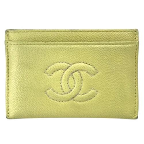 Pre-owned Leather home-office Chanel Vintage , Yellow , Dames