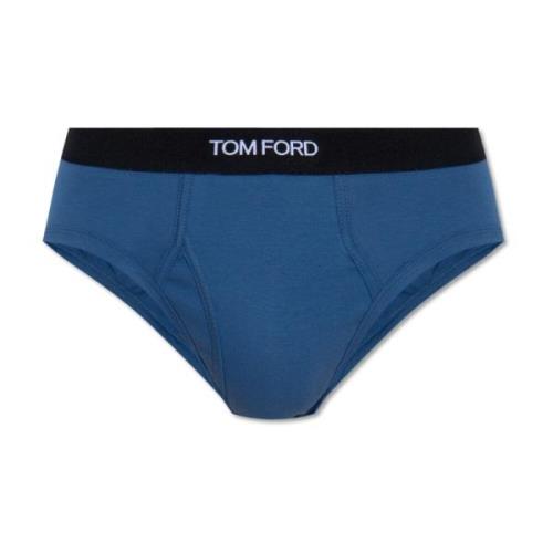 Slips met logo Tom Ford , Blue , Heren