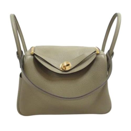 Pre-owned Leather shoulder-bags Hermès Vintage , Beige , Dames