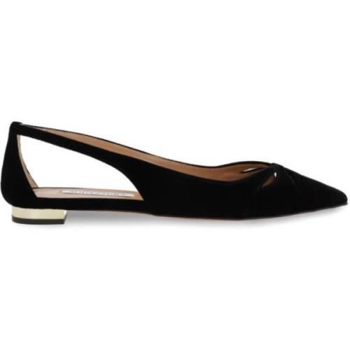 Zwarte platte schoenen voor vrouwen Aquazzura , Black , Dames