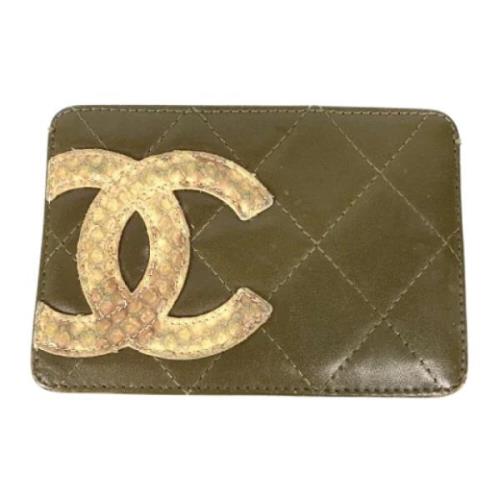 Pre-owned Leather home-office Chanel Vintage , Green , Dames