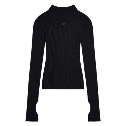 Stijlvolle Mockneck Sweater Courrèges , Black , Dames