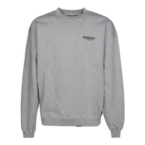 Base Logo Sweatshirt Represent , Gray , Heren