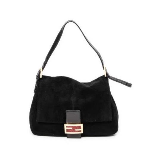 Pre-owned Leather shoulder-bags Fendi Vintage , Black , Dames