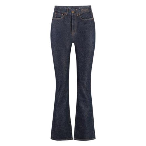 Flared Jeans met Contraststiksels Chloé , Blue , Dames