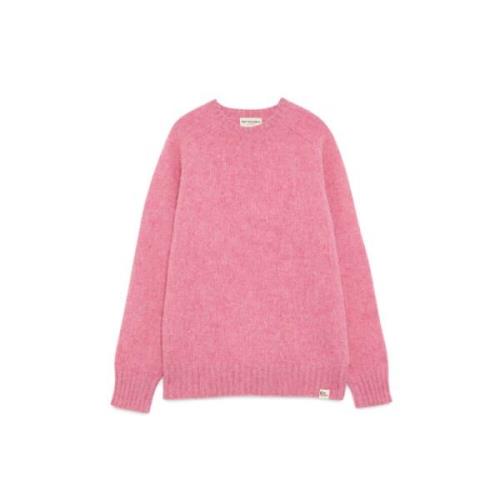 Shetland Crew Neck Sweater Roy Roger's , Pink , Heren