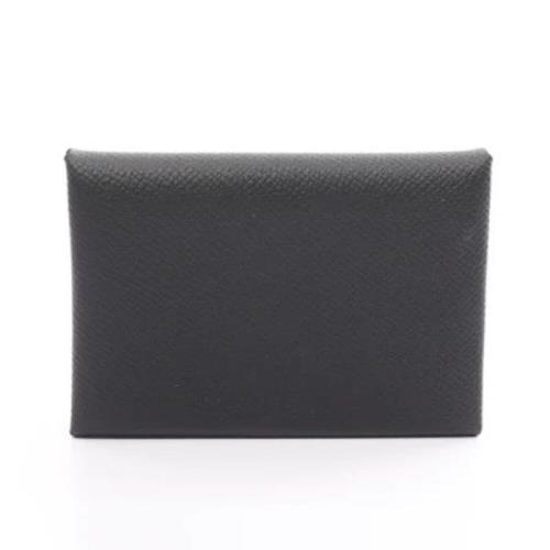 Pre-owned Leather wallets Hermès Vintage , Black , Dames