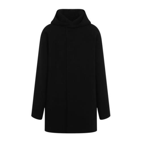 Luxe Zwarte Jas Aw24 Rick Owens , Black , Heren