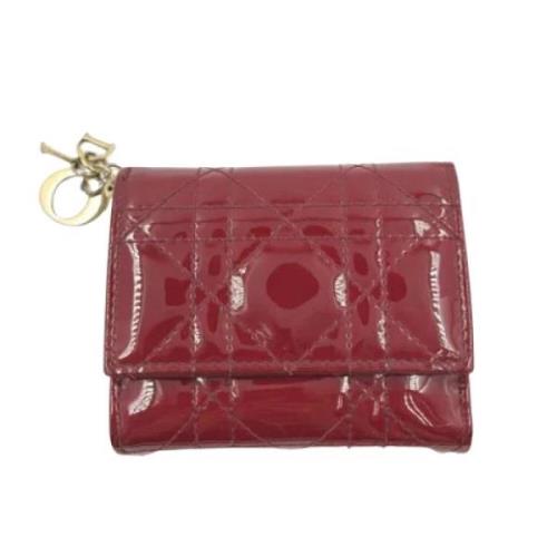 Pre-owned Leather wallets Dior Vintage , Red , Dames