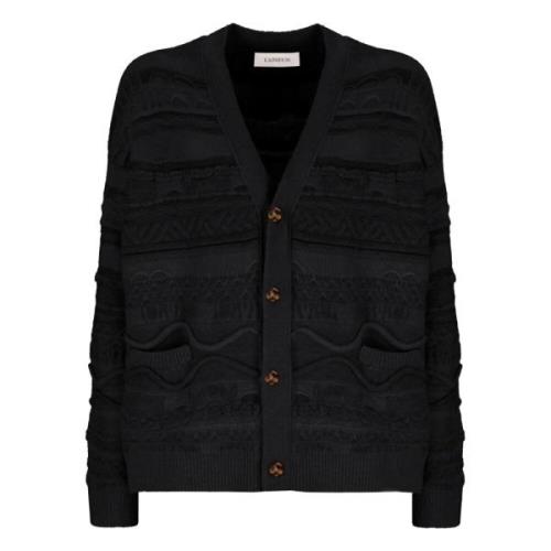 Jacquardpatroon Vest Laneus , Black , Heren