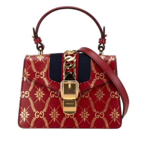 Pre-owned Leather handbags Gucci Vintage , Red , Dames