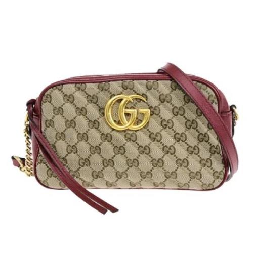 Pre-owned Canvas shoulder-bags Gucci Vintage , Brown , Dames