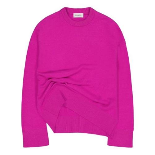 Asymmetrische Merino wollen trui met ronde hals Laneus , Pink , Dames