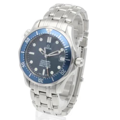 Pre-owned Stainless Steel watches Omega Vintage , Blue , Heren