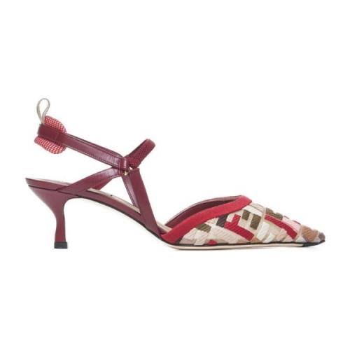 Zwarte Strik Slingback Pumps Fendi , Multicolor , Dames