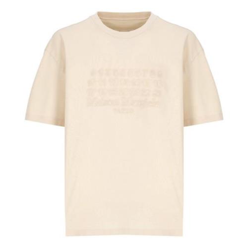 Geborduurd katoenen T-shirt voor mannen Maison Margiela , Beige , Here...