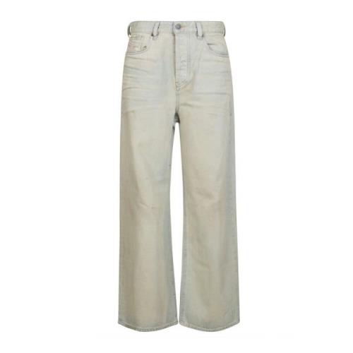 Beige Wijde Pijp Jeans Diesel , Blue , Dames