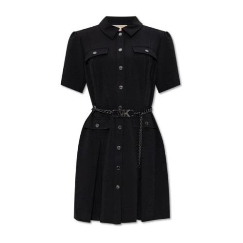 Jurk met taille riem Michael Kors , Black , Dames