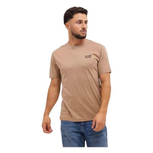 Bruine T-shirt Heren Lente/Zomer Collectie Emporio Armani , Brown , He...