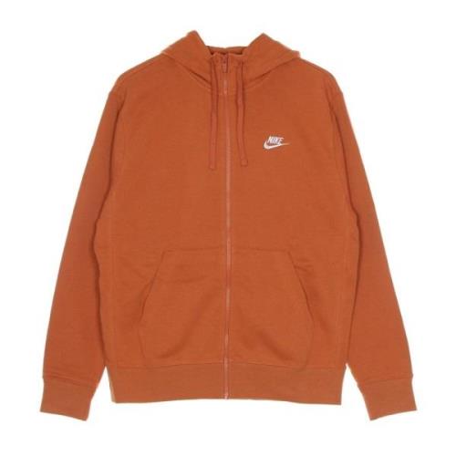 Sportieve Hoodie met Rits French Terry Nike , Orange , Heren