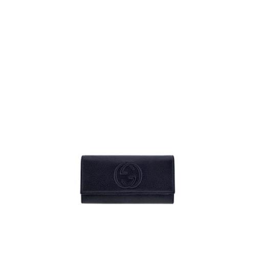 Zwarte Soho Leren Portemonnee Gucci , Black , Dames