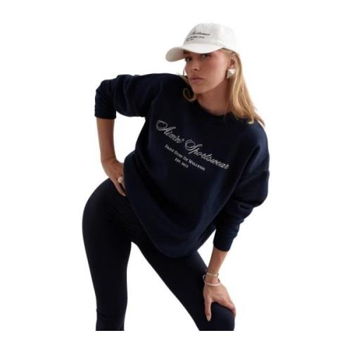 Gezellige Heritage Sweatshirt met Geribbelde Details Aim'n , Blue , Da...