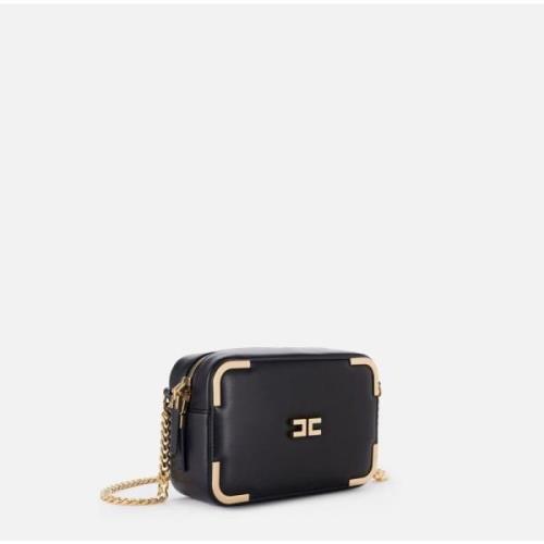 Zwarte Synthetisch Leren Schoudertas Elisabetta Franchi , Black , Dame...