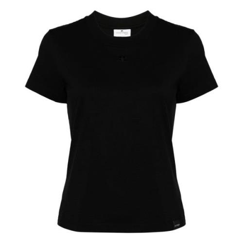 Casual Katoenen T-shirt Courrèges , Black , Dames