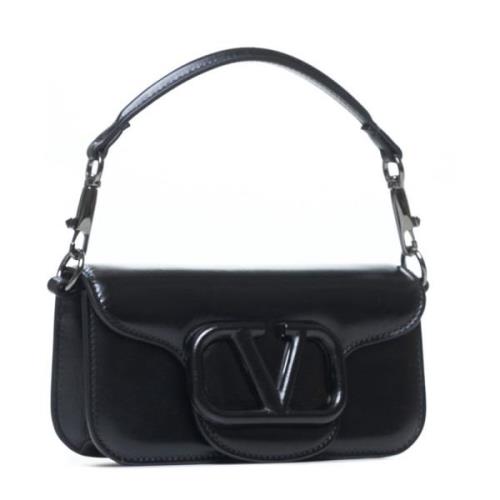 Luxe wollen en zijden handtas in zwart Valentino Garavani , Black , Da...