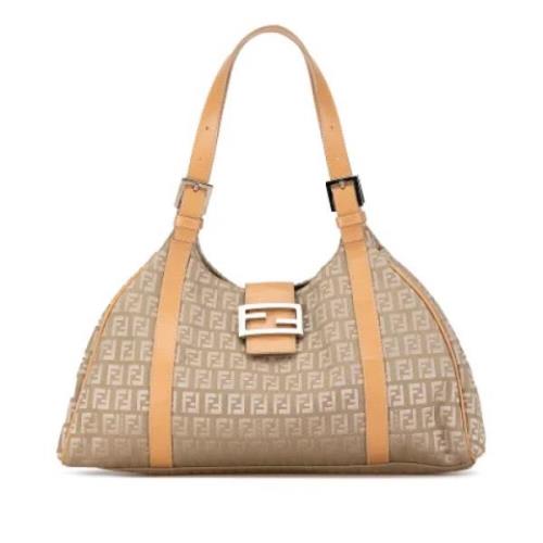 Pre-owned Canvas shoulder-bags Fendi Vintage , Beige , Dames