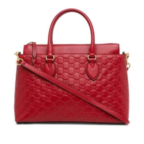 Pre-owned Leather handbags Gucci Vintage , Red , Dames