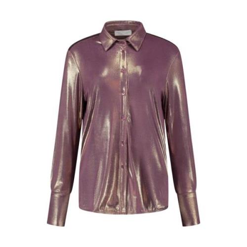 Nora Lange Mouw Blouse Amaya Amsterdam , Purple , Dames