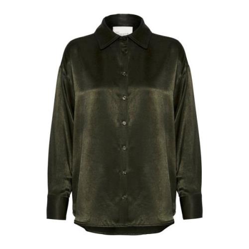 Elegante Shirt Blouse met Spids Kraag My Essential Wardrobe , Green , ...