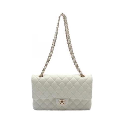 Pre-owned Leather chanel-bags Chanel Vintage , White , Dames