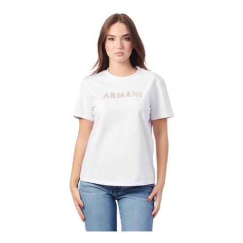 Casual Ronde Hals T-shirt Wit Armani Exchange , White , Dames