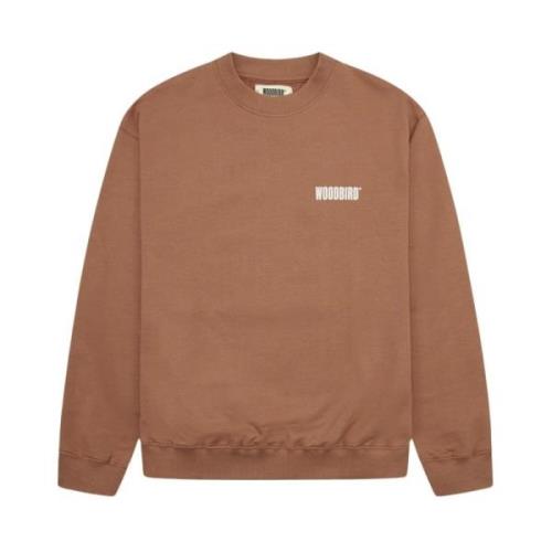 Sweatshirt met logoprint Woodbird , Brown , Heren