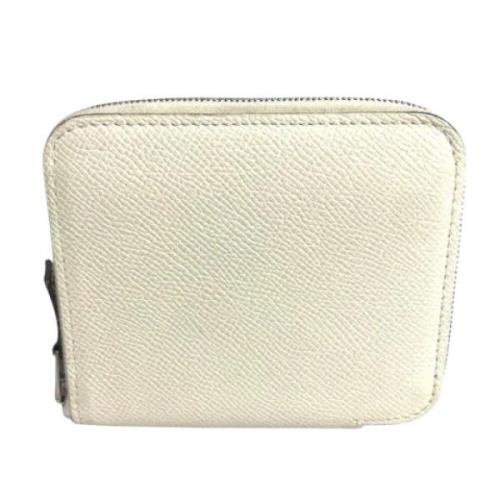 Pre-owned Leather wallets Hermès Vintage , White , Dames