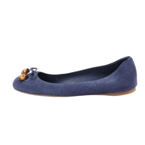 Pre-owned Suede flats Gucci Vintage , Blue , Dames