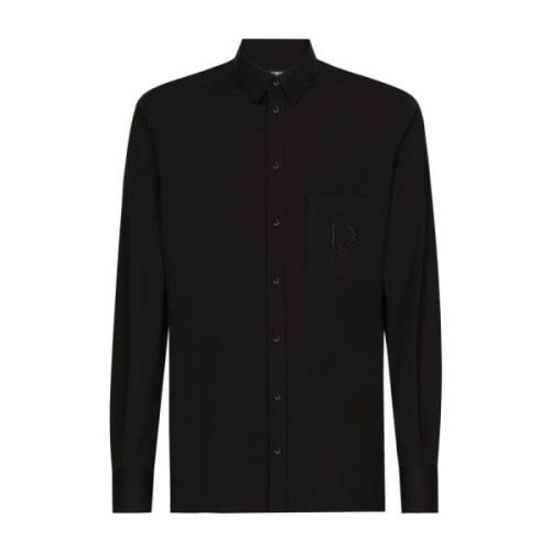 Zwarte Overhemden voor Mannen Dolce & Gabbana , Black , Heren