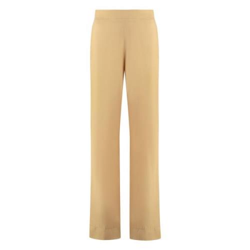 Elegant Wide Leg Satin Trousers Jil Sander , Beige , Dames