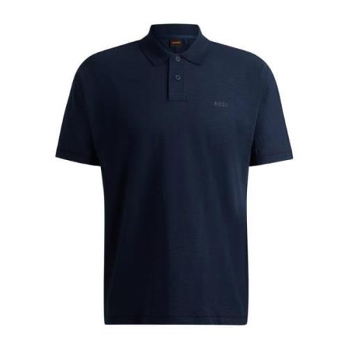 Regular-Fit Denim Polo Shirt Hugo Boss , Blue , Heren