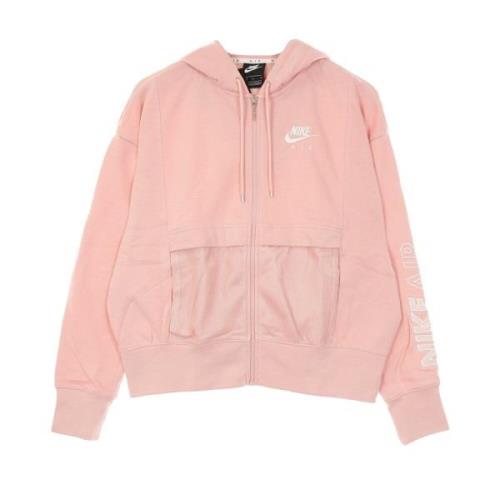 Roze Glazuur/Wit Rits Hoodie Sportkleding Air Top Fleece Nike , Pink ,...