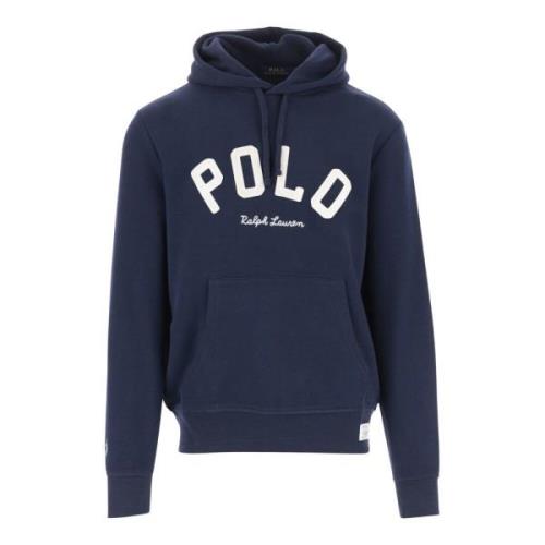 Navy Hoodie met Logo Details Polo Ralph Lauren , Blue , Heren