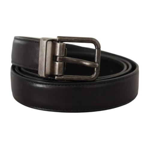 Vintage Logo Leren Riem Dolce & Gabbana , Black , Heren