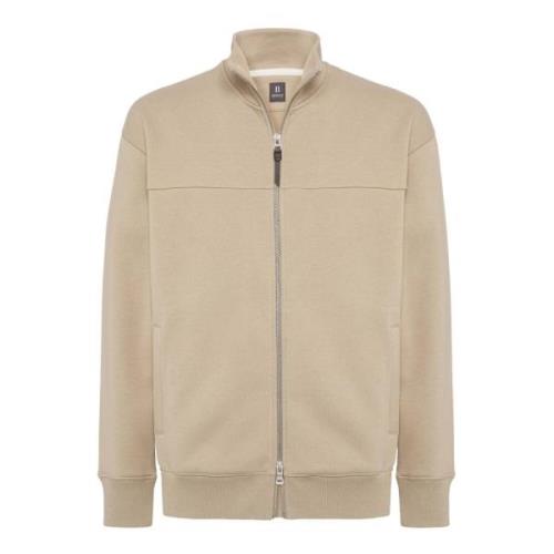 Volledige rits katoenen mock polo nek sweatshirt Boggi Milano , Beige ...