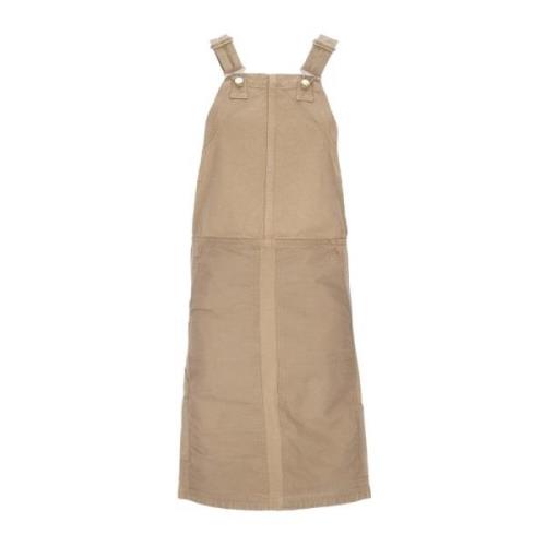 Bruine Medley Dungaree Jurk met Zakken Carhartt Wip , Brown , Dames