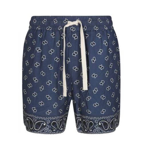 Elegante Paisley Shorts voor strand Palm Angels , Blue , Heren